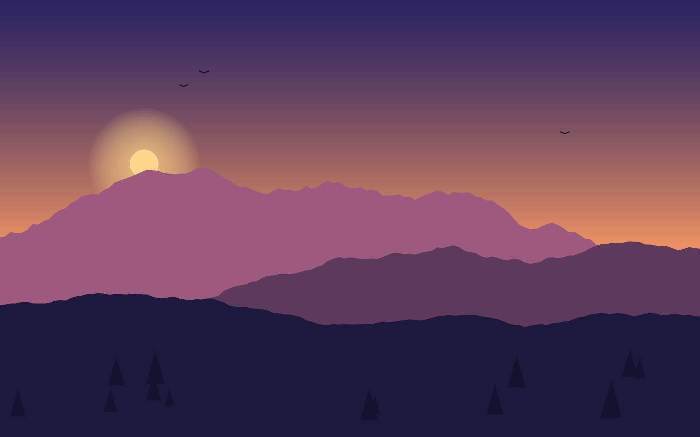Ilustração de uma paisagem